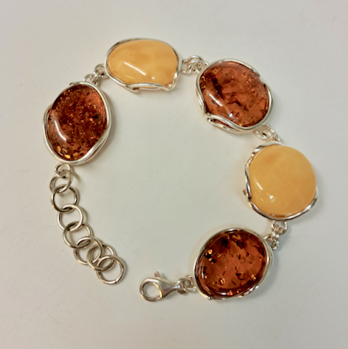 HWG-2302 Bracelet Amber Butterscotch & Rum $275 at Hunter Wolff Gallery